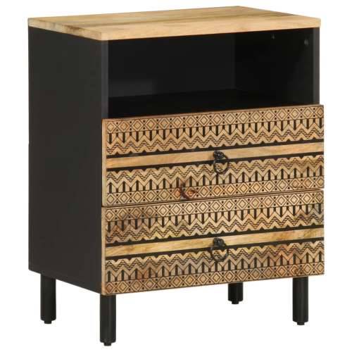 Krevetni ormarić crni 50x33x62 cm Puno grubo drvo Mango Cijena
