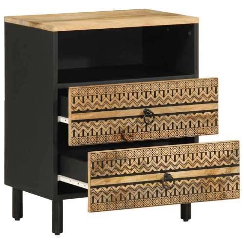 Krevetni ormarić crni 50x33x62 cm Puno grubo drvo Mango Cijena
