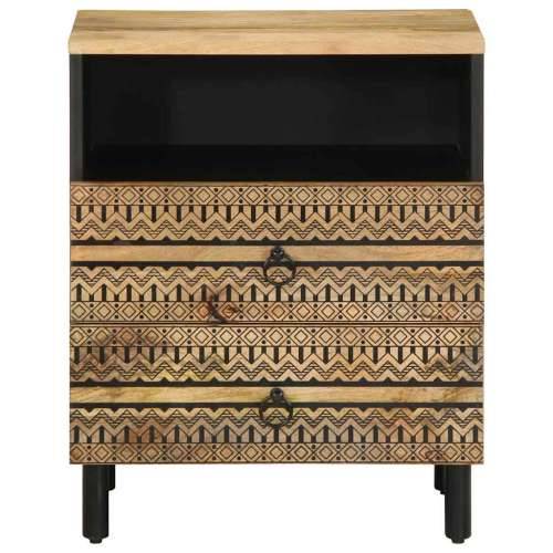Krevetni ormarić crni 50x33x62 cm Puno grubo drvo Mango Cijena
