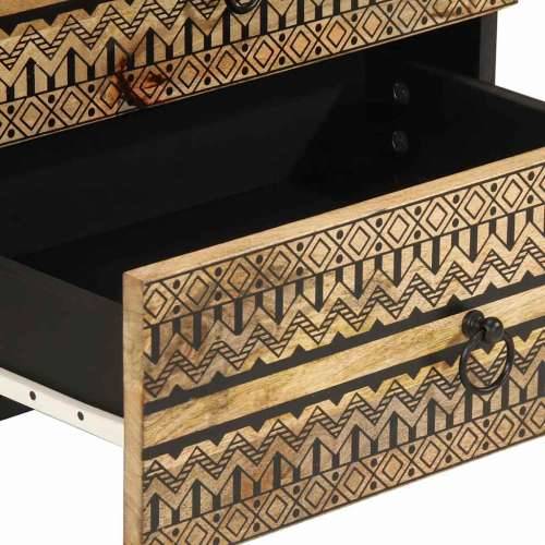 Krevetni ormarić crni 50x33x62 cm Puno grubo drvo Mango Cijena