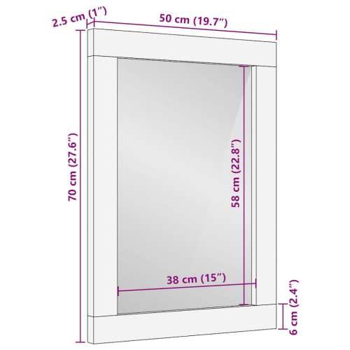 Kupaonsko ogledalo 50 x 70 cm masivno drvo manga i staklo Cijena