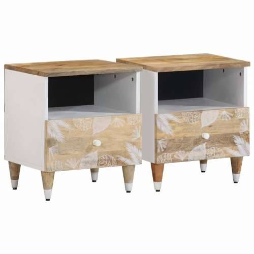 Noćni ormarići 2 kom 40 x 33 x 46 cm od masivnog drva manga - 2 Cijena