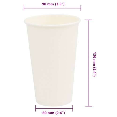 papirnate šalice za kavu 1000 kom 16 oz 400 ml bijele - 1 400 ml Cijena