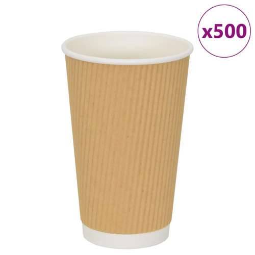 papirnate šalice za kavu 500 kom 16 oz 400 ml smeđe - 1 400 ml Cijena