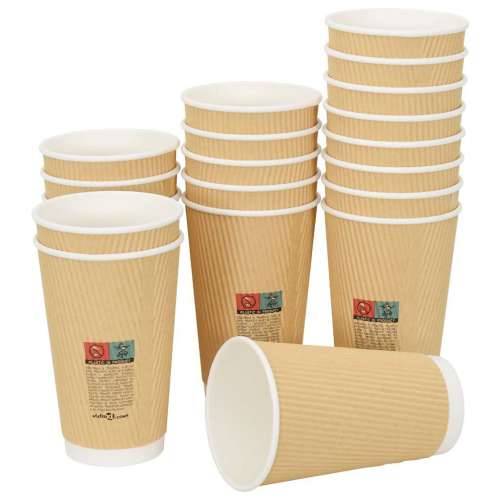 papirnate šalice za kavu 500 kom 16 oz 400 ml smeđe - 1 400 ml Cijena