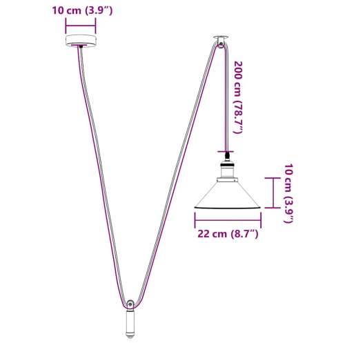 Visilica podesiva po visini E27 sjajno žuta Ø 22 cm metal - Sjajna žuta 1 Cijena