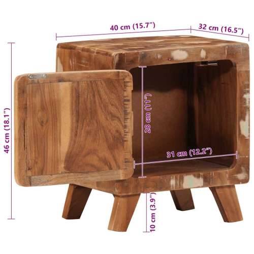 Noćni ormarić 2 kom 40x32x46 cm Obrađeno puno drvo - Smeđa 2 masivno obnovljeno drvo Cijena