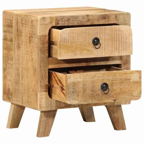 Noćni ormarić 2 kom 40x32x46 cm puno drvo grubo mango - 2 Grubo masivno drvo manga Cijena