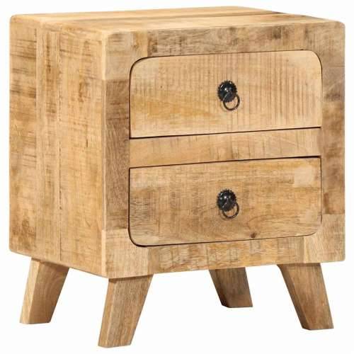 Noćni ormarić 2 kom 40x32x46 cm puno drvo grubo mango - 2 Grubo masivno drvo manga Cijena