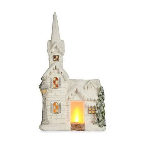 Ukrasna figura Crăciun LED Svjetlo kuća 11 x 53 x 28,5 cm Bijela Polirezin Cijena