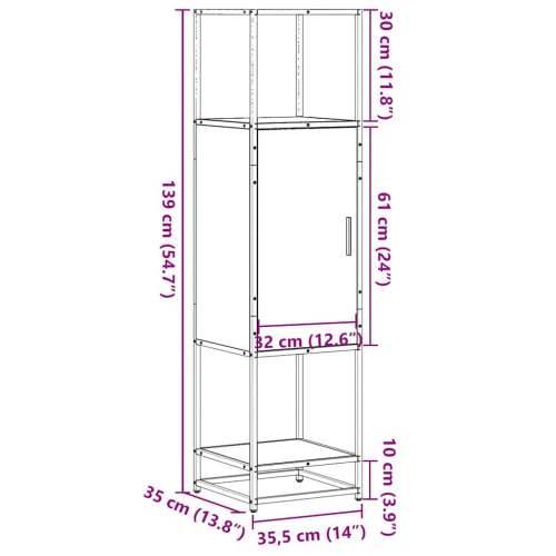 Visoka ploča crna 35,5x35x139 cm Konstruirano drvo i metal - Crna 1 Cijena