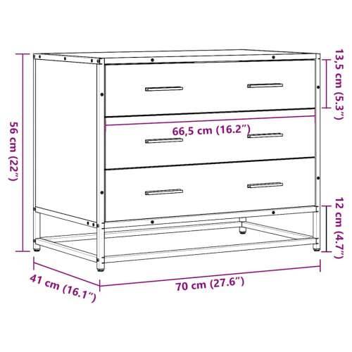 Ormar s ladicama crni 70x41x56 cm izrađeno drvo - Crna 1 Cijena