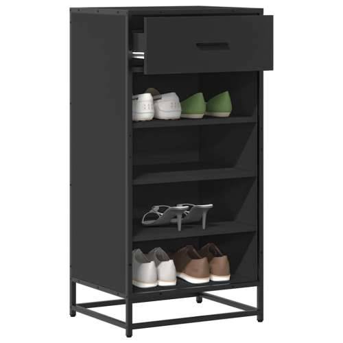Stalak za cipele crni 48x38x97,5 cm izrađeno drvo - Crna 1 4 Cijena