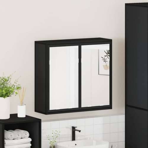 Kupaonski ormarić s ogledalom crni 65x20x60 cm izrađeno drvo - Crna 1 Cijena
