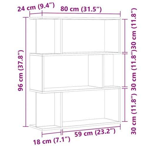 Ormar za knjige staro drvo 80x24x96 cm konstruirano drvo - Staro drvo 1 Cijena