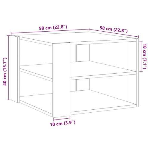 Stol za kavu Staro drvo 58x58x40 cm Konstruirano drvo - Staro drvo 1 Cijena
