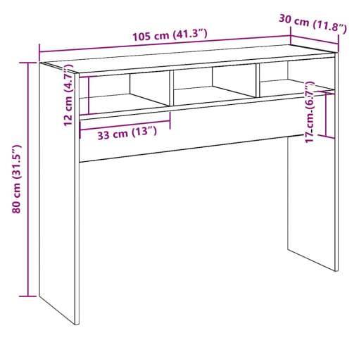 konzolni stol staro drvo 105x30x80 cm konstruirano drvo - Staro drvo 1 105 cm Cijena