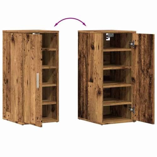 Ormarić za cipele staro drvo 32x35x70 cm konstruirano drvo - Staro drvo 31.5 x 35 x 70 cm 1 shoe cabinet with door Cijena
