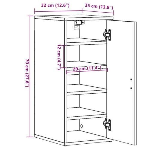 Ormarić za cipele staro drvo 32x35x70 cm konstruirano drvo - Staro drvo 31.5 x 35 x 70 cm 1 shoe cabinet with door Cijena