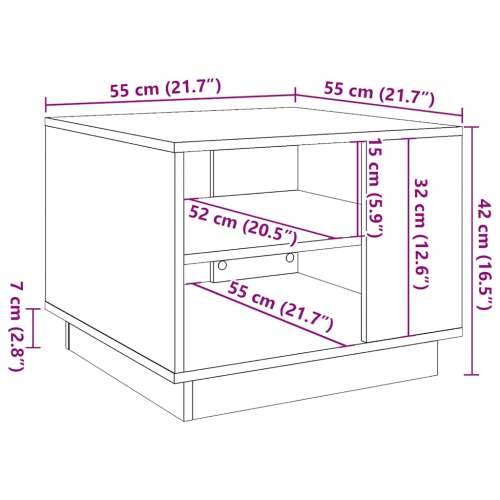 Stol za kavu staro drvo 55x55x42 cm konstruirano drvo - Staro drvo 55 x 55 x 43 cm 1 Cijena