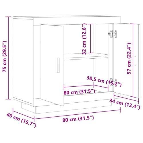 Komoda Artisan hrast 80x40x75 cm izrađeno drvo - hrast artisan 1 Cijena