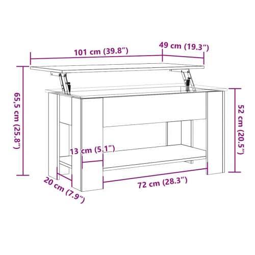 Stol za kavu staro drvo 101x49x52 cm konstruirano drvo - Staro drvo 101 x 49 x 52 cm 1 Cijena