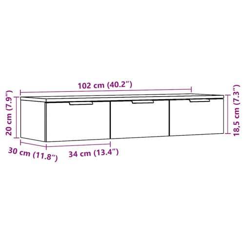 Zidni ormarić staro drvo 102x30x20 cm konstruirano drvo - Staro drvo 1 Cijena