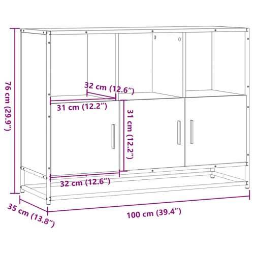 Komoda sonoma hrast 100x35x76 cm izrađeno drvo - sonoma hrast 1 Cijena