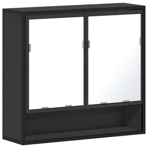 Kupaonski ormarić s ogledalom crni 65x20x60 cm izrađeno drvo - Crna 1 Cijena