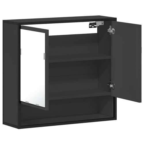 Kupaonski ormarić s ogledalom crni 65x20x60 cm izrađeno drvo - Crna 1 Cijena