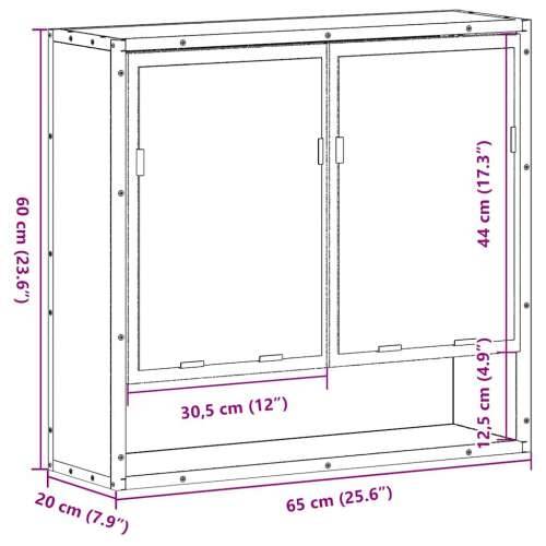 Kupaonski ormarić s ogledalom crni 65x20x60 cm izrađeno drvo - Crna 1 Cijena