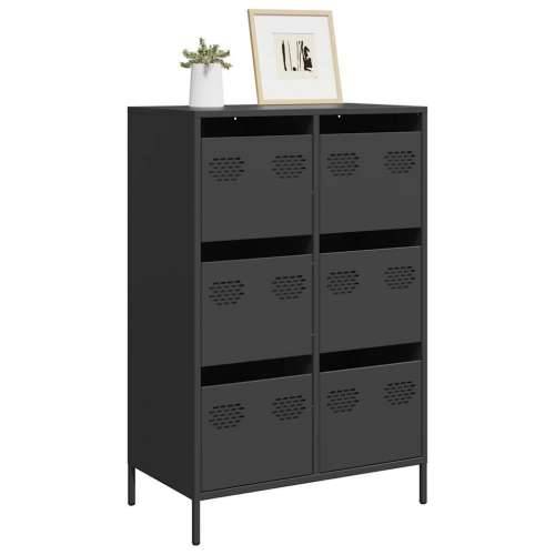 Visoka komoda crna 68 x 39 x 101,5 cm od čelika Crna 1 Cijena