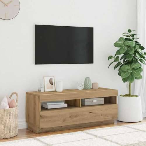 TV ormarić s LED svjetlima umjetnički hrast 100x35x40 cm - hrast artisan 1 100 cm Cijena
