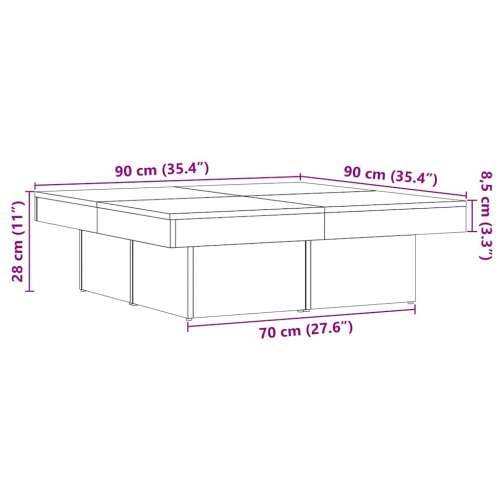 Stol za kavu Artisan hrast 90x90x28 cm izrađeno drvo - hrast artisan 1 Cijena