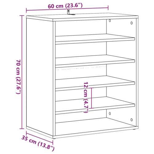 Ormarić za cipele staro drvo 60x35x70 cm konstruirano drvo - Staro drvo 60 x 35 x 70 cm 1 shoe cabinet without door Cijena
