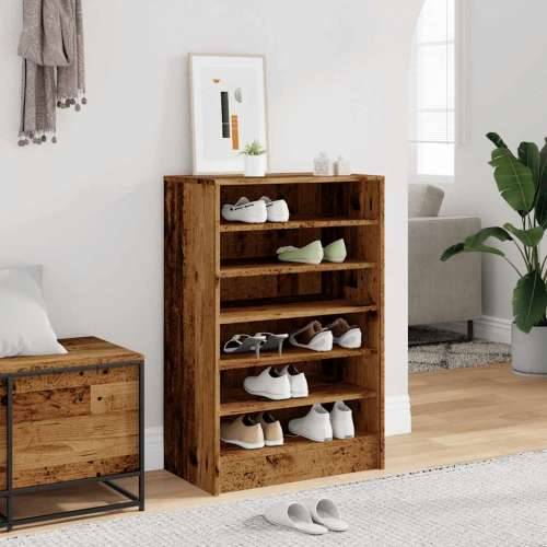 Ormarić za cipele boja staro drvo 60x35x92 cm konstruirano drvo - Staro drvo 60 x 35 x 92 cm 1 shoe cabinet without door Cijena