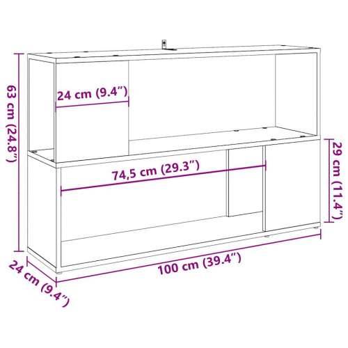 Ormar za knjige staro drvo 100x24x63 cm konstruirano drvo - Staro drvo 1 100 x 24 x 63 cm Cijena