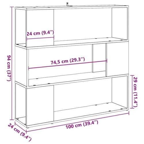 Ormarić za knjige/Paravan - Sobna pregrada staro drvo 100x24x94 cm - Staro drvo 1 100 x 24 x 94 cm Cijena