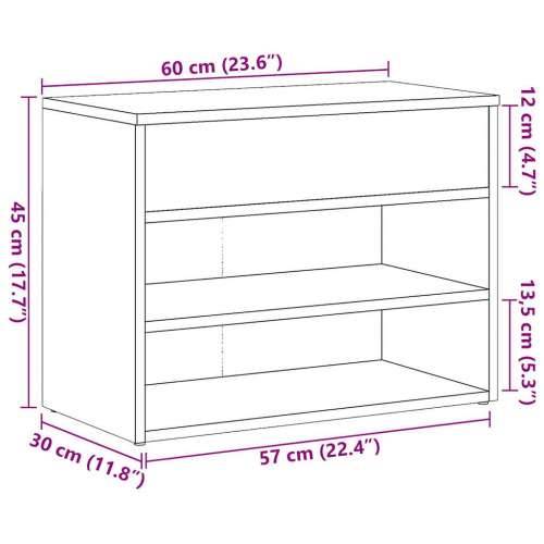 Klupa za cipele staro drvo 60x30x45 cm izrađeno drvo - Staro drvo 60 x 30 x 45 cm 1 Cijena