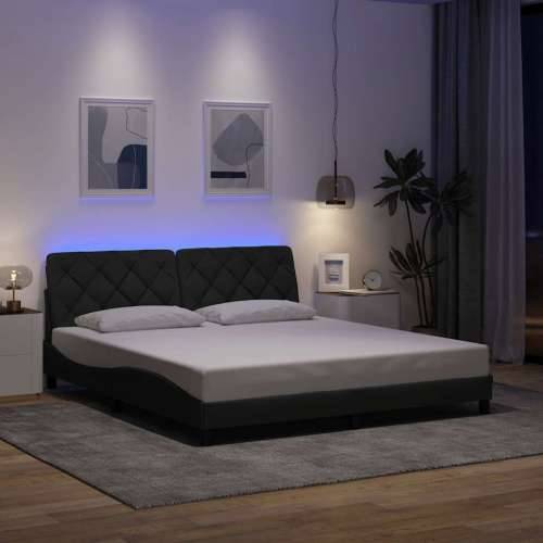 Okvir kreveta s LED-om bez madraca 180x200 cm od tkanine - Tamno siva 180 x 200 cm Cijena