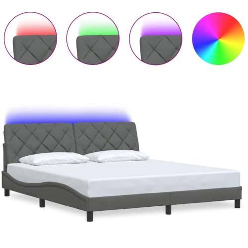 Okvir kreveta s LED-om bez madraca 180x200 cm od tkanine - Tamno siva 180 x 200 cm Cijena