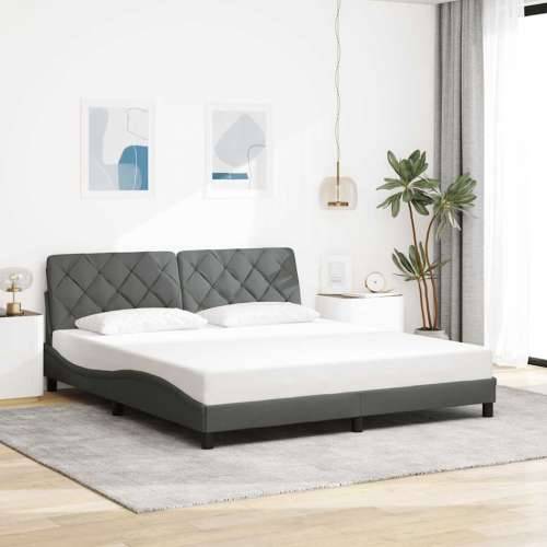 Okvir kreveta s LED-om bez madraca 180x200 cm od tkanine - Tamno siva 180 x 200 cm Cijena
