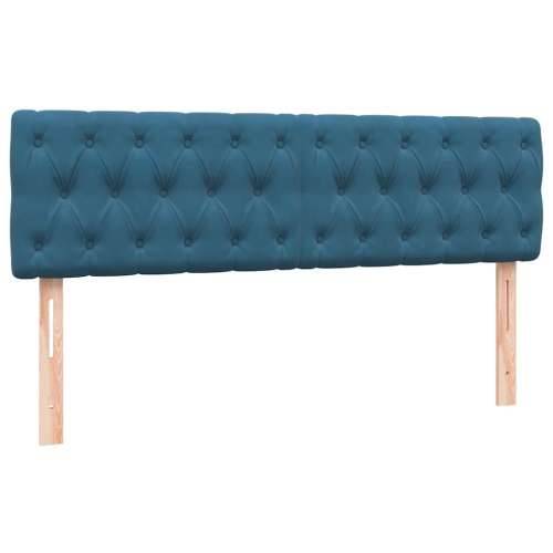Krevet s oprugama i madracem tamnoplavi 140x210 cm baršunasti - 140 x 210 cm Dizajn s gumbima Tamno plava Cijena