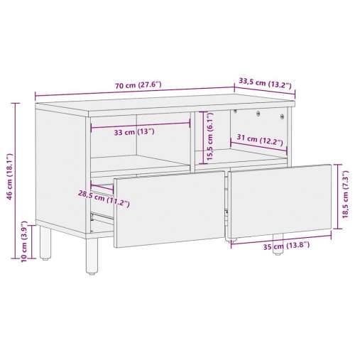 TV ormarić crni 70x33,5x46 cm Puno grubo drvo Mango Cijena