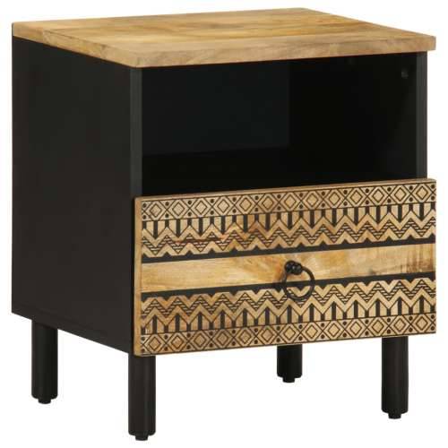 Krevetni ormarić crni 40x33x46 cm Puno grubo drvo Mango - 1 Cijena