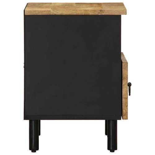 Krevetni ormarić crni 40x33x46 cm Puno grubo drvo Mango - 1 Cijena