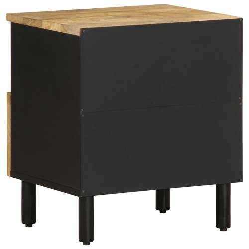 Krevetni ormarić crni 40x33x46 cm Puno grubo drvo Mango - 1 Cijena