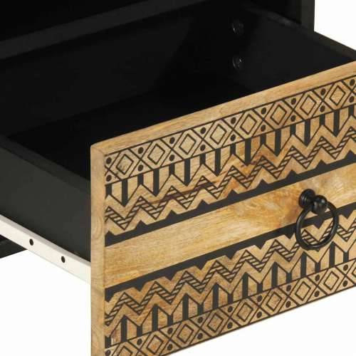 Krevetni ormarić crni 40x33x46 cm Puno grubo drvo Mango - 1 Cijena