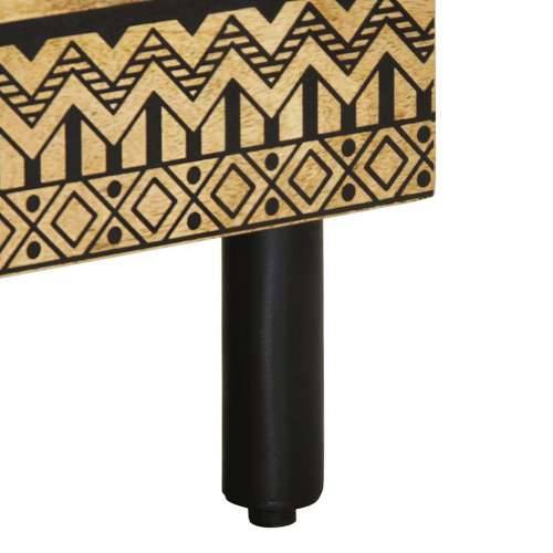 Krevetni ormarić crni 40x33x46 cm Puno grubo drvo Mango - 1 Cijena
