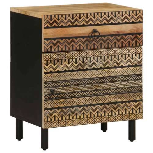 Krevetni ormarić crni 50x33x60 cm Puno grubo drvo Mango Cijena